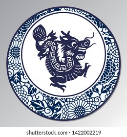 Chinese Traditional Blue And White Porcelain, Dragon