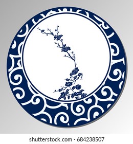 Chinese Traditional Blue And White Porcelain, Wintersweet Flowers