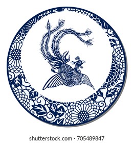 Chinese Traditional Blue And White Porcelain, Phoenix 