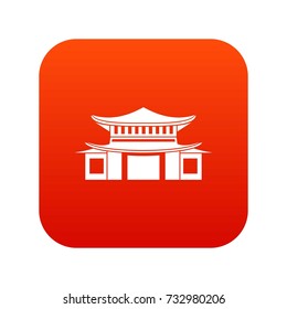 Chinese traditional building. icon digital red for any design isolated on white vector illustration