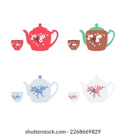 Chinese Traditional Ceramic Teapot Vector