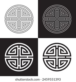 Chinese Traditional Circular Element Illustration