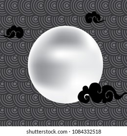 chinese traditional clouds and moon pattern