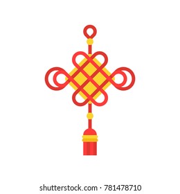 Chinese traditional decorative knots icon for new year, flat design