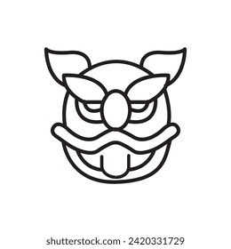 Chinese traditional dragon line icon, Chinese New Year celebration. Vector eps 10