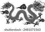 Chinese Traditional dragon silhouette design