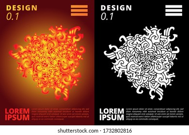 Chinese traditional elegant dragon illustration.Abstract background pattern set with dummy text for poster, web design, landing page, social media story, and print material.