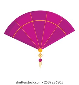 Chinese traditional fan illustration on white