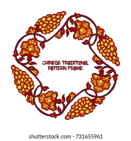 Chinese traditional floral pattern frame  for text.