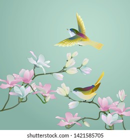 Chinese traditional flower & birds painting.