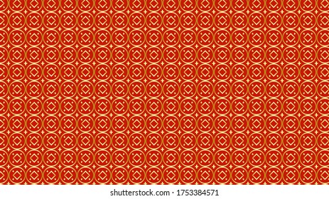Chinese traditional geometric pattern background, red and golden pattern seamless. vector illustration.