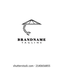 chinese traditional hat cartoon logo icon design template black modern isolated vector