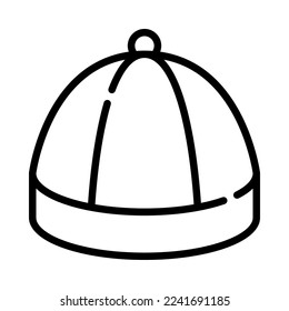 Chinese traditional hat outline icon. Chinese traditional men's hat. For Chinese New Year presentation. Vector Illustration.
