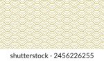 Chinese traditional oriental ornament background, golden clouds pattern seamless, Chinese new year decor banner - vector
