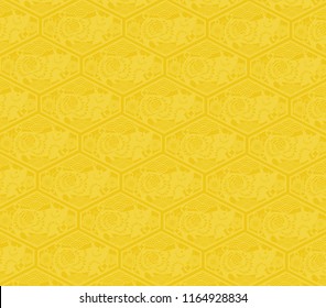 Chinese traditional oriental ornament background, red golden clouds pattern