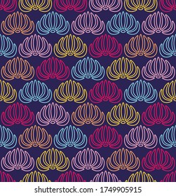 Chinese traditional oriental ornament background, lotus leaf. Modern Seamless texture perfect for card backdrops, digital pattern, and banner design. Flat style. Concept for holiday decor element.