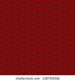 Chinese traditional oriental seamless pattern with red and black clouds. Vector japanese ornament. China or Japan traditional texture