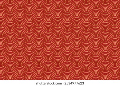 Chinese traditional ornament with red and gold colors background. chinese gold wave. chinese gold clouds. 