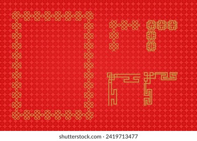 Chinese traditional ornaments, Set of Lunar year decorations, elements and icons. Immerse yourself in the rich tapestry of Chinese tradition with our exquisite frame or border