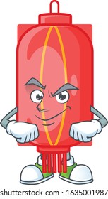 Chinese traditional paper mascot cartoon character style with Smirking face