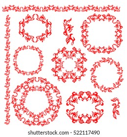 The Chinese traditional paper-cut art floral ornament