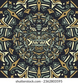 Chinese Traditional Pattern Lion Geometry Pattern