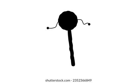 chinese traditional rattle drum silhouette, high quality vector