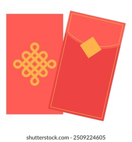 Chinese traditional red envelope flat style
