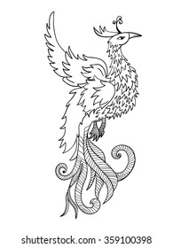 Chinese traditional red phoenix. Feng Shui symbolize fire element.
