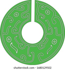Chinese traditional round jade pattern.