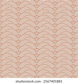 Chinese Traditional Seamless Peach Gradient Pattern for Festive Decor: Mandala Pattern In Stacked Oval Circles For An Elegant And Harmonious Aesthetic Complementing Traditional Chinese Motifs.