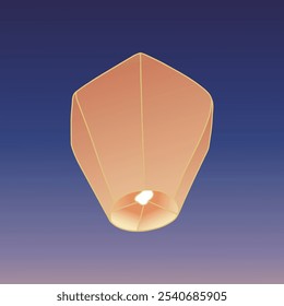 Chinese traditional sky lantern illustration. Traditional Chinese festival lanterns.