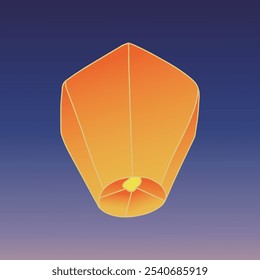 Chinese traditional sky lantern illustration. Traditional Chinese festival lanterns.