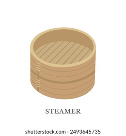 Chinese traditional steamer illustration icon