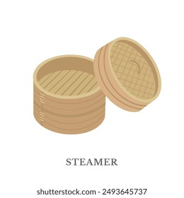 Chinese traditional steamer illustration icon