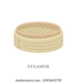 Chinese traditional steamer illustration icon