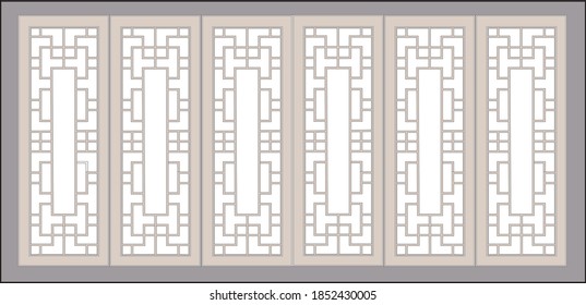 Chinese Traditional Style Door And Window Pattern