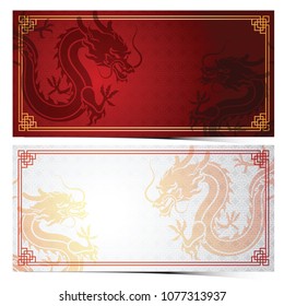 Chinese traditional template with chinese dragon on red Background,vector illustration