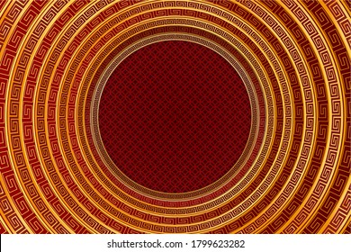 Chinese traditional template of chinese happy new year or other chinese festival on red Background.
