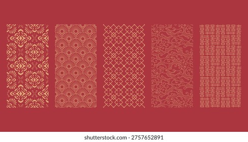 Chinese traditional vector pattern set