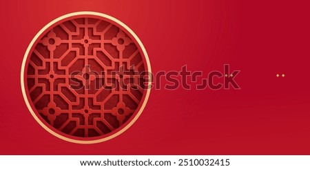 Chinese traditional window frame, New Year banner or poster design