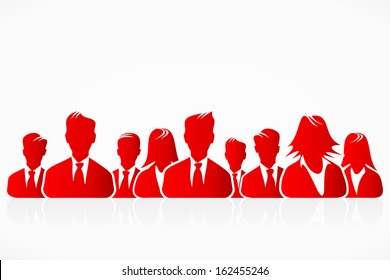 Chinese, Turkish, Tunisian and Hong Kong flag business people silhouettes 