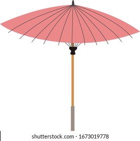 Chinese umbrella, illustration, vector on white background.
