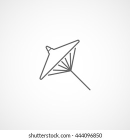 Chinese Umbrella Line Icon On White Background