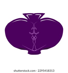Chinese vase, flat illustration. Element for design