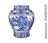 Chinese vase vector pattern  illustration 