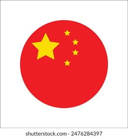 Chinese vector flag red and white. The red color symbolizes revolution and the yellow color of the stars represents the brilliant golden rays that radiate from the vast red land.
