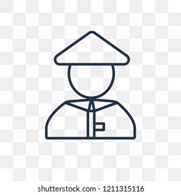 Chinese vector outline icon isolated on transparent background, high quality linear Chinese transparency concept can be used web and mobile