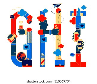 chinese version fonticon typeface - GHI