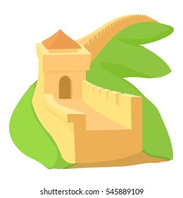 Chinese wall icon. Cartoon illustration of chinese wall vector icon for web